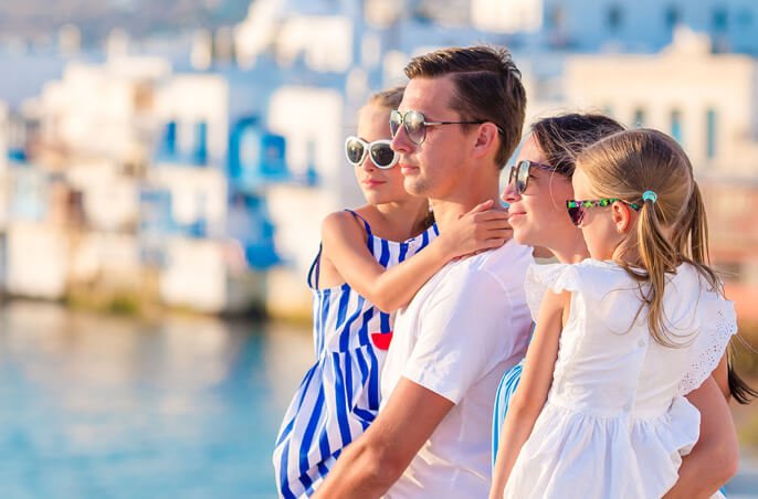 Family on holiday.
