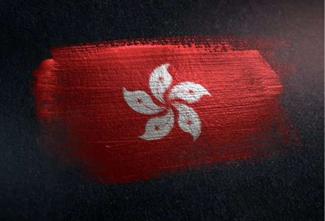 Painting of Hong Kong flag.