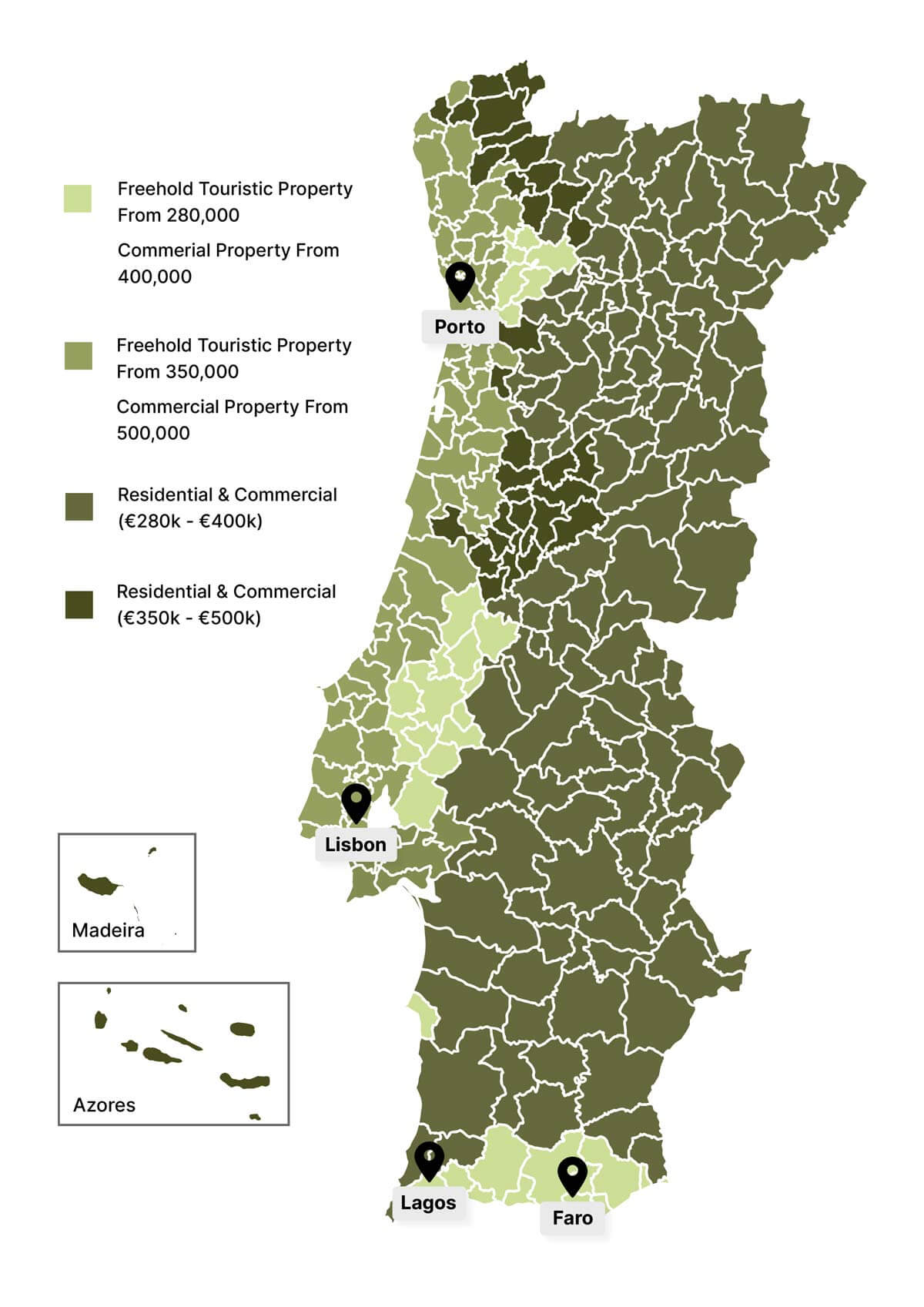 Portugal Golden Visa - Map of Eligibility